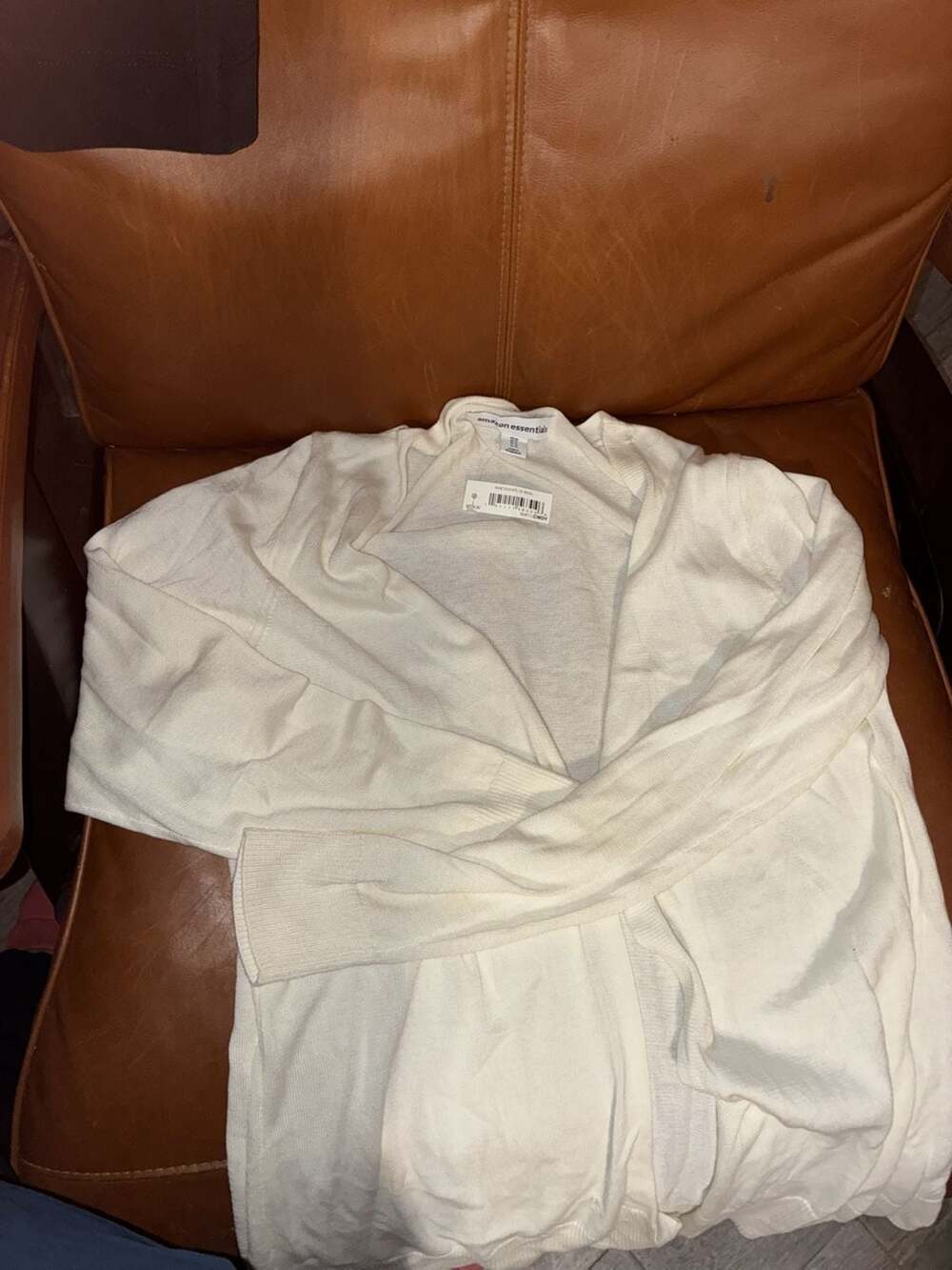 Amazon Essentials Women's Open Front Cardigan Sweater White Medium